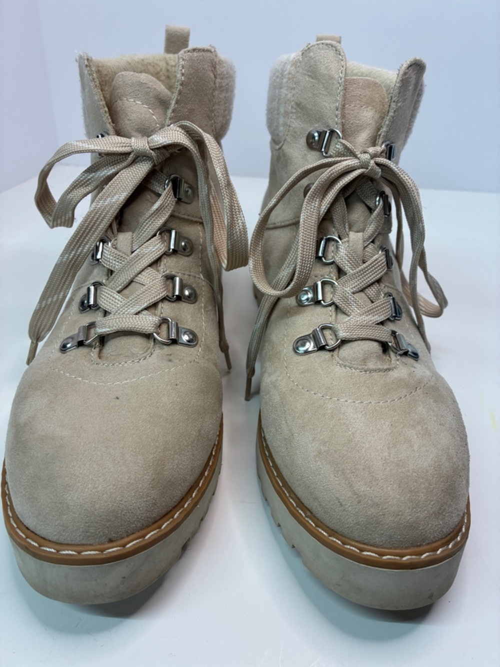 Sonoma Taupe Suede Lace-Up Ankle Boots